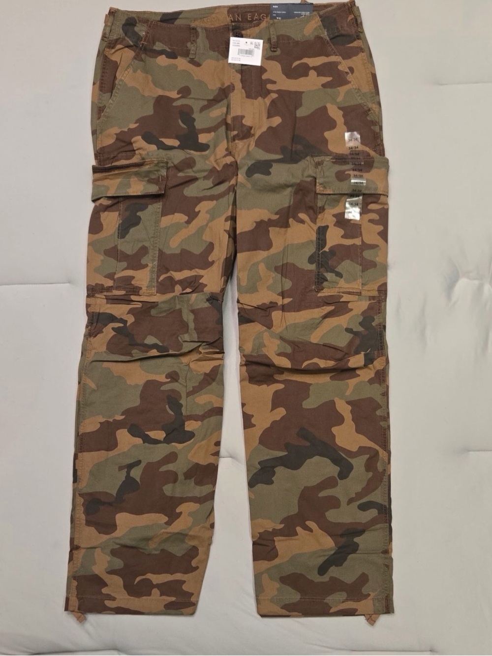 American Eagle Camo Cargo Pants - Brown Green Woodland Camouflage
